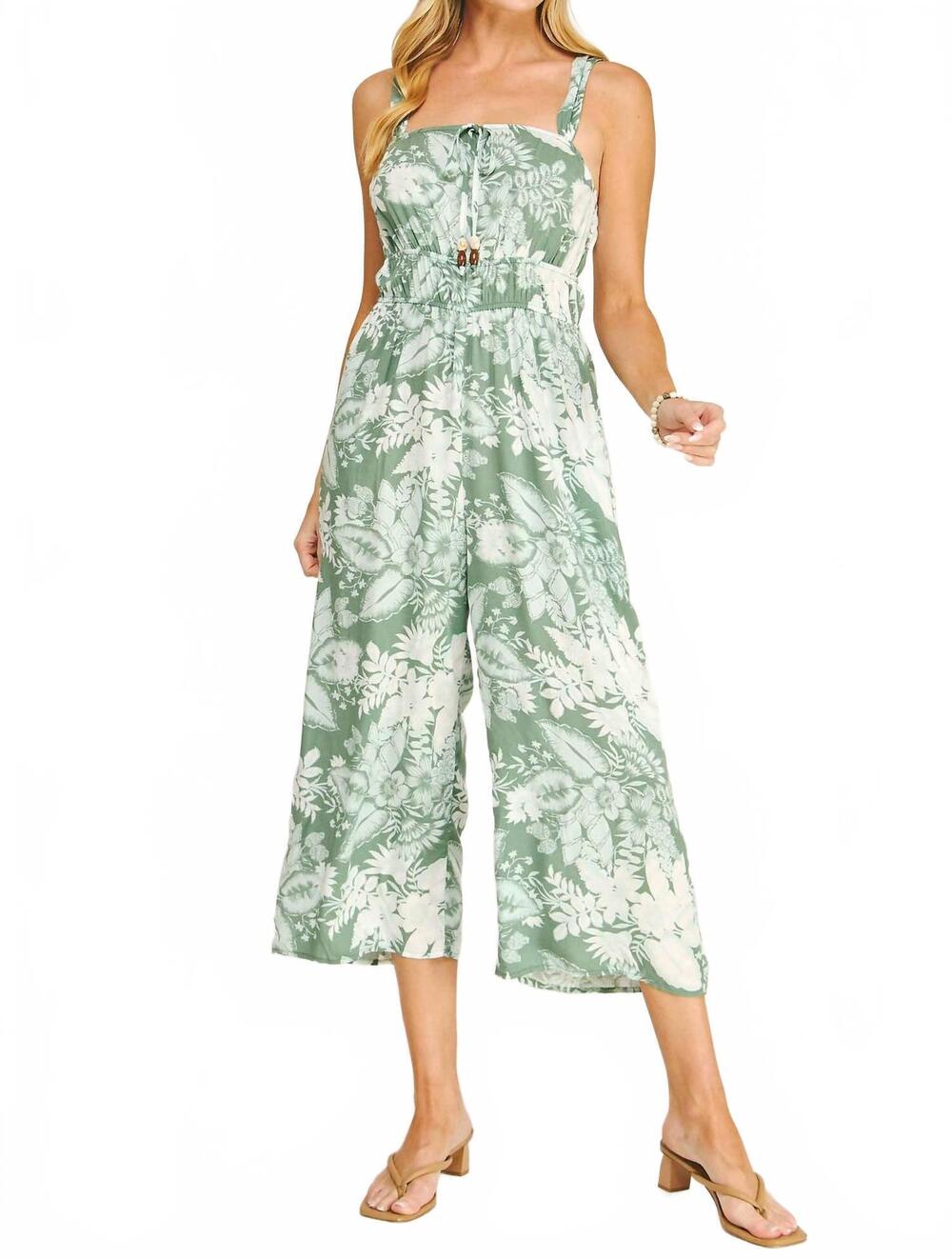 NEW WINSLOW COLLECTION paradise tropical jumpsuit in sage